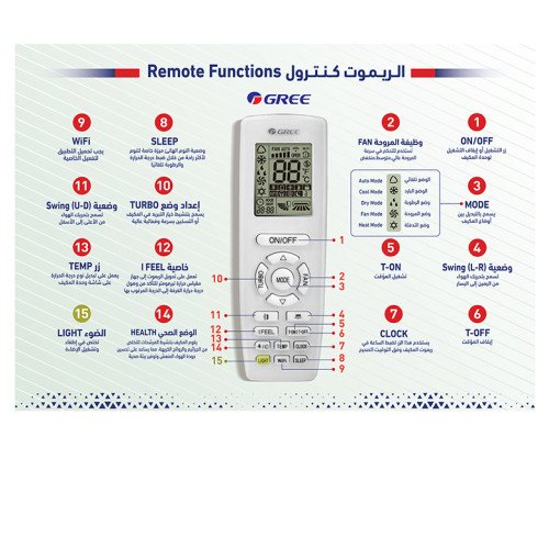 جري مكيف جداري- واي فاي- 18500 وحدة حرارية بريطانية - بولار- بارد فقط - GWC18AGDXF-D3NTA1F